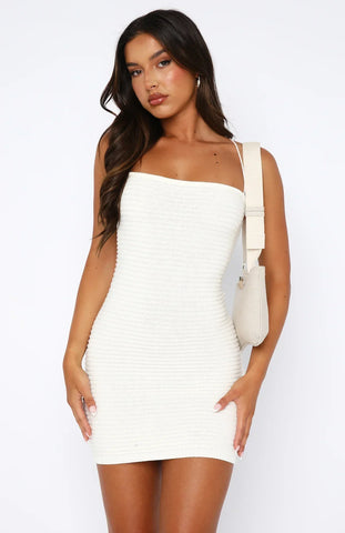 Elsa Crochet Mini Dress White