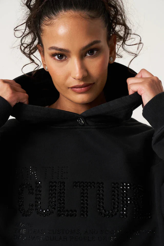 For The Culture Crystal Hoodie - Black