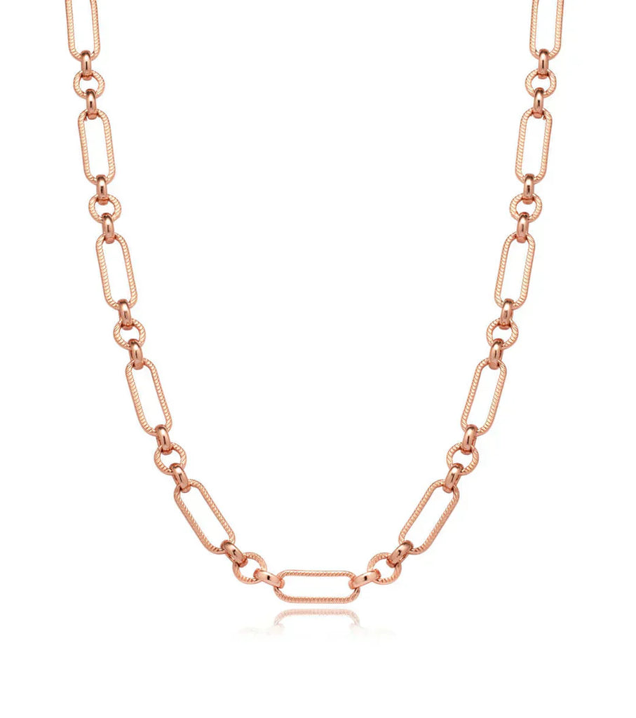 Figaro Chain Necklace (Rose Gold)