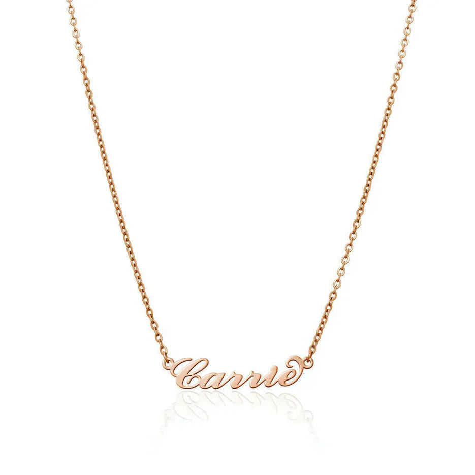Carrie Name Necklace (Rose Gold)