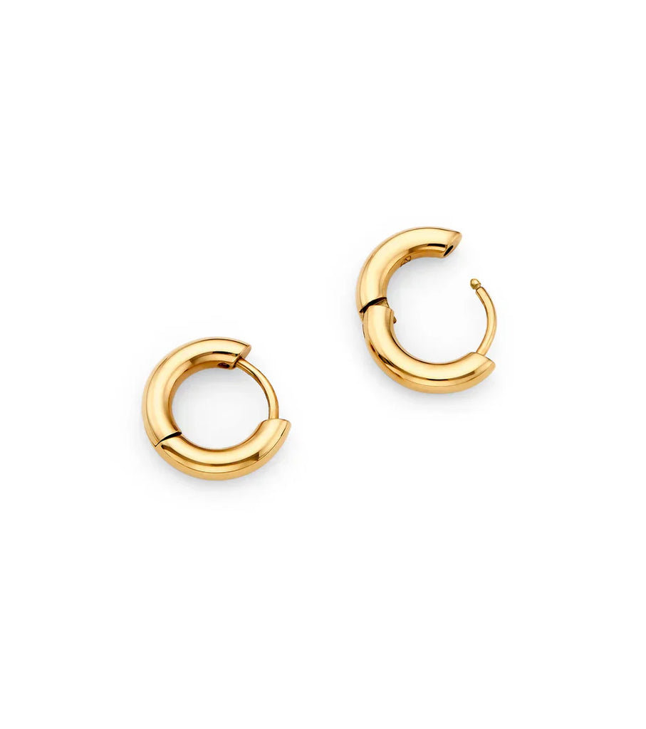 Mini Chunky Huggie Hoop Earrings (Gold)