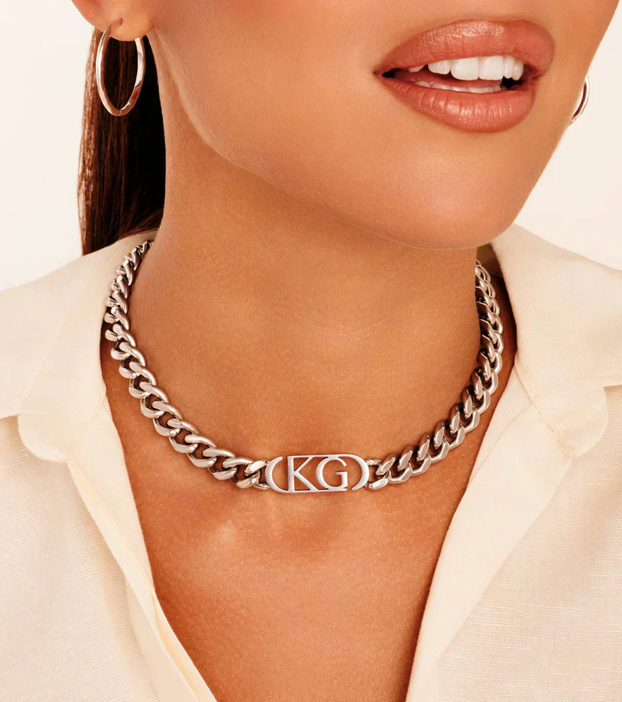 Chunky Initial Choker (Silver)