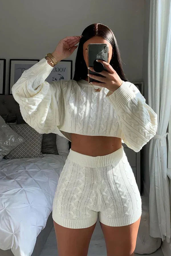 Haley Croped Sweater 2 Piece Set