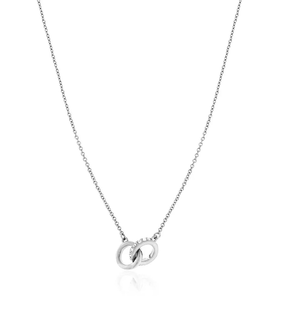 Interlinked Crystal Necklace (Silver)