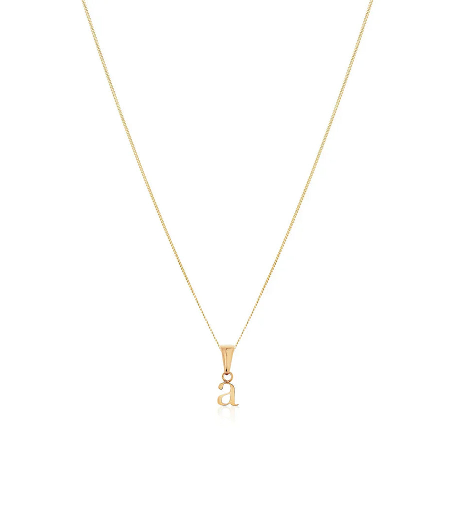 Lowercase Initial Fine Chain Necklace (Gold)