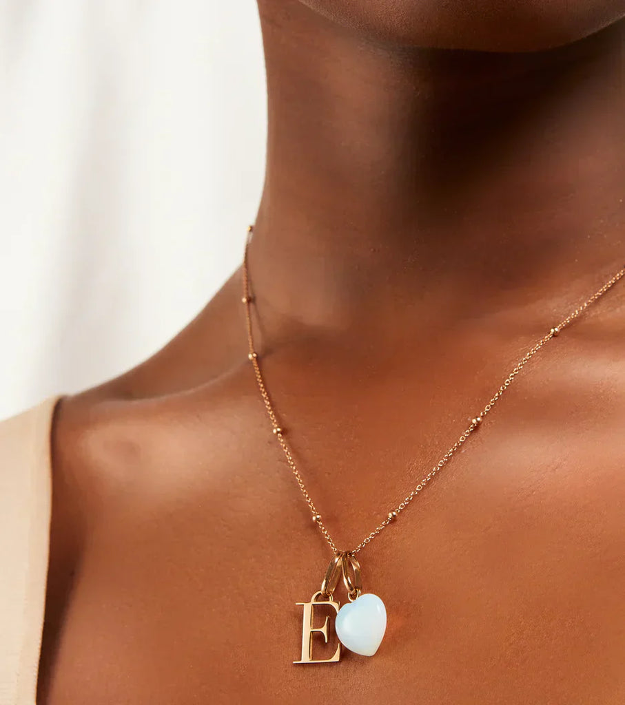 Personalised Initial & Birthstone Necklace (Rose Gold)