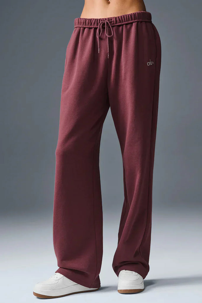 Straight Leg Sweatpant - Burgundy