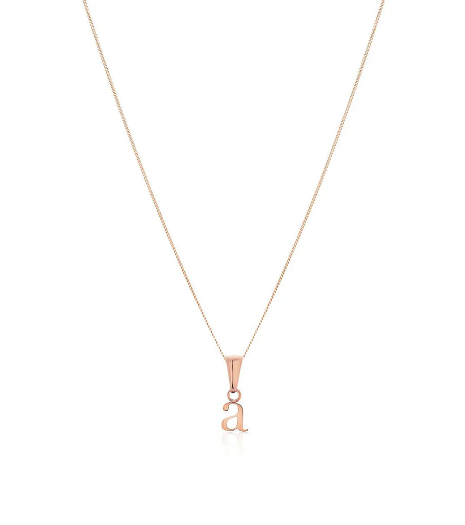 Lowercase Initial Fine Chain Necklace (Rose Gold)