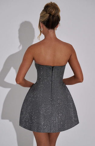 Juliet Mini Dress - Grey Sparkle