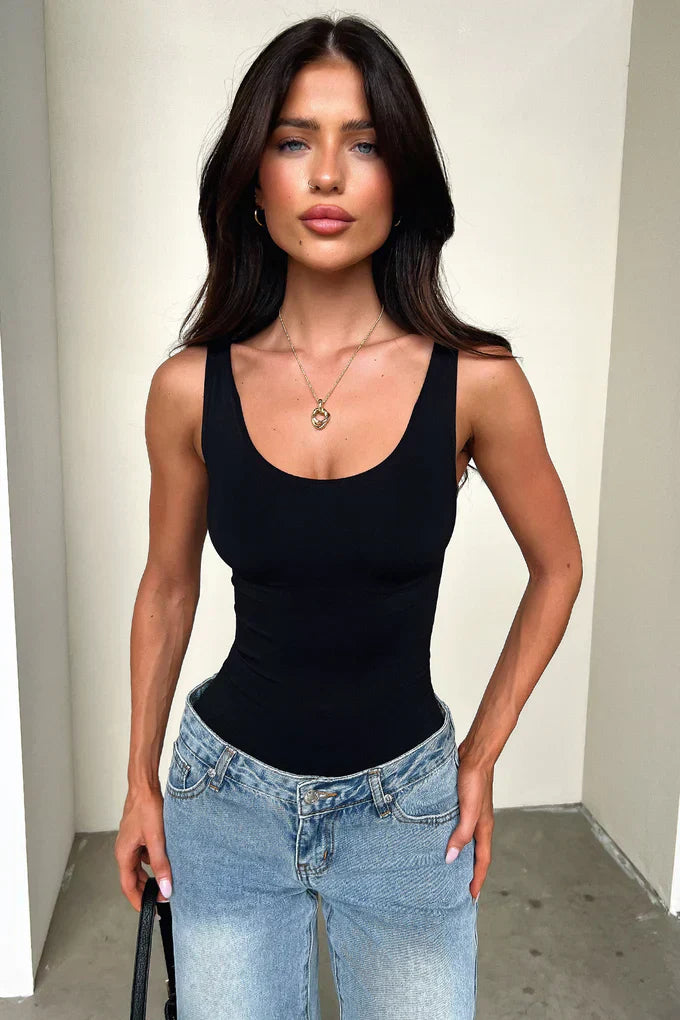 Low Rise Jeans - Washed Denim