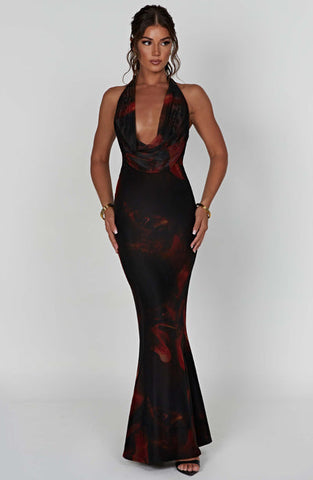 Jayden Maxi Dress - Fire Print