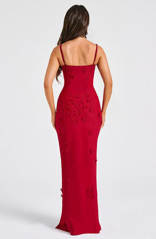 Jayla Maxi Dress - Red Lined