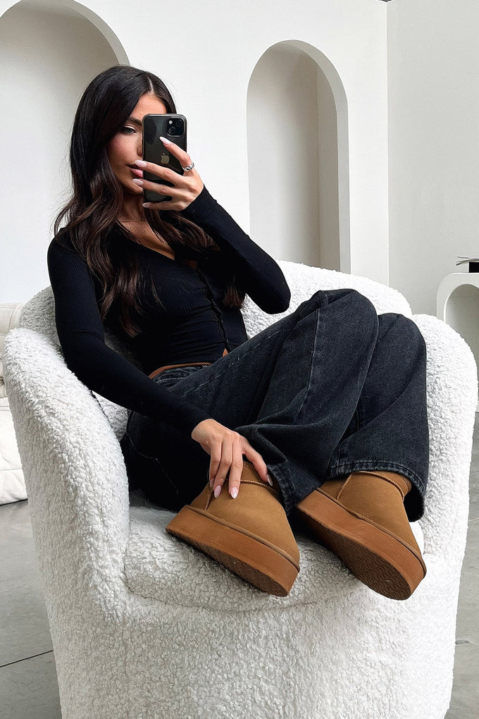 Platform Boots - Chestnut