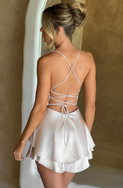 Vestido curto de cetim Natalia