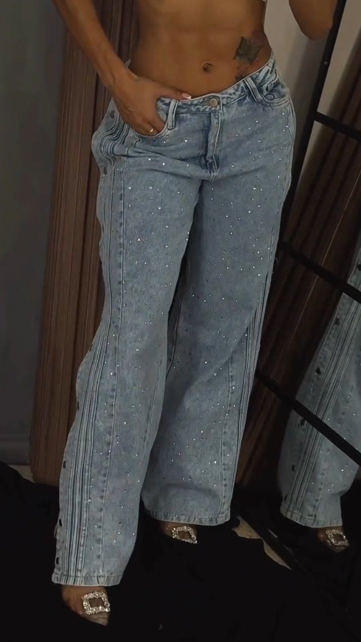 Blair Button-down Rhinestone Fashion Jeans