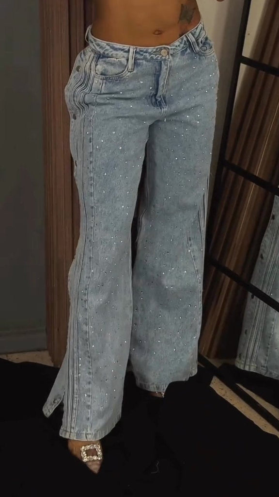 Blair Button-down Rhinestone Fashion Jeans