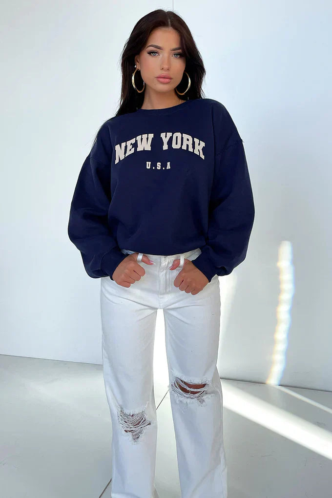 Semi-Wide Leg Jeans - White