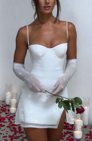 Layla Mini Dress - Ivory Sparkle