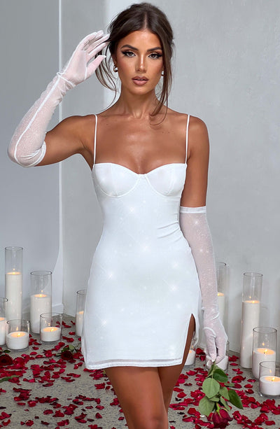 Layla Mini Dress - Ivory Sparkle