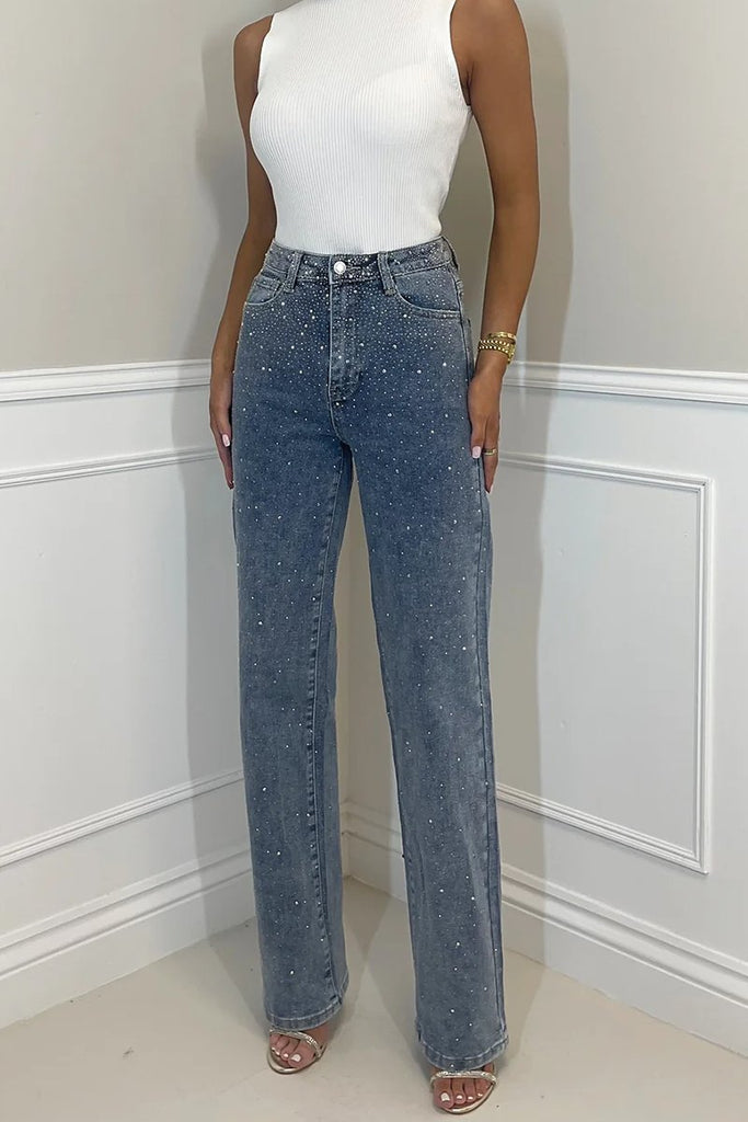 Nova Elegant Starry Sky Diamond Jeans