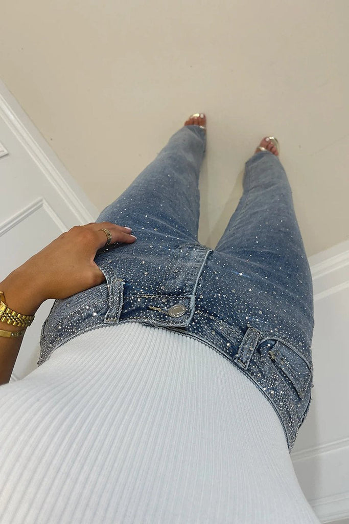 Nova Elegant Starry Sky Diamond Jeans