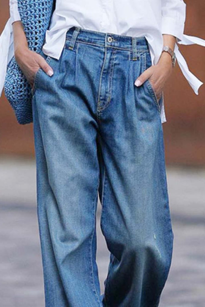 Loren casual loose denim trousers