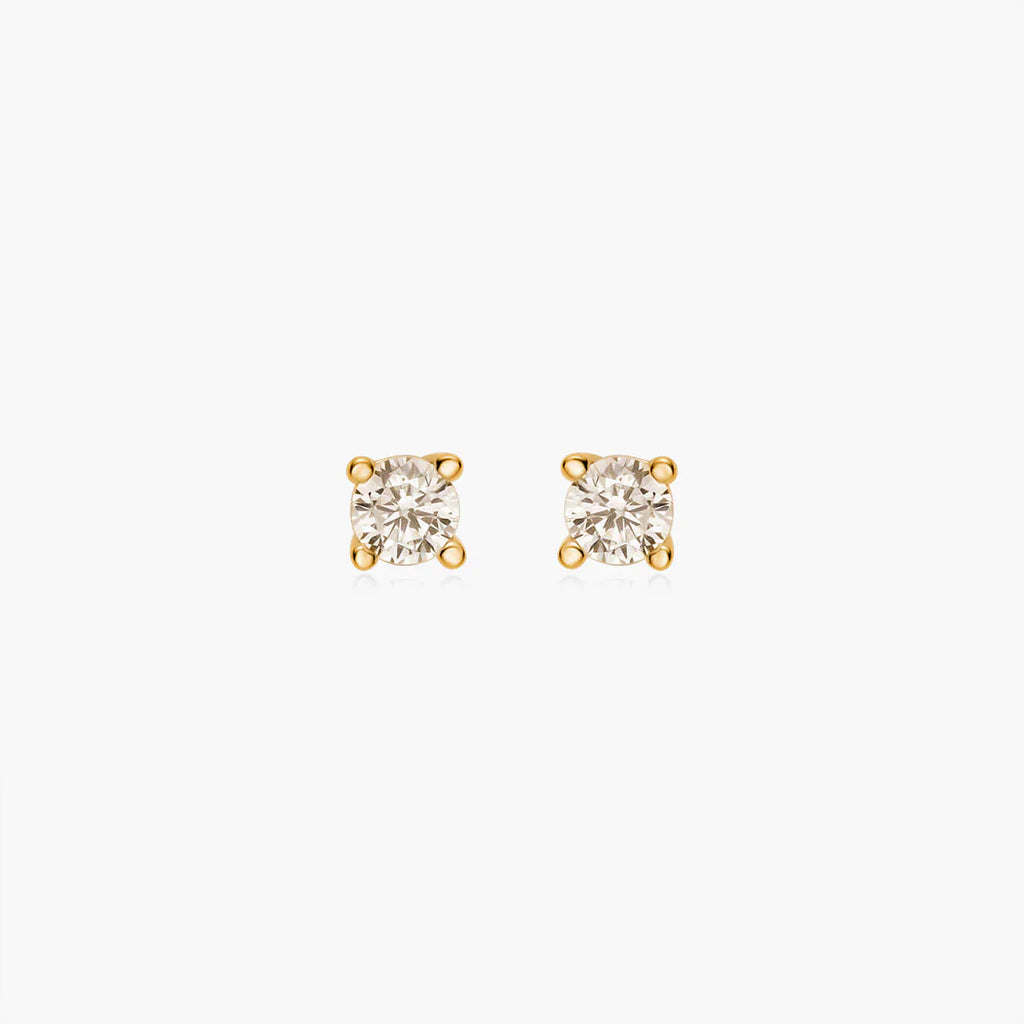 Dainty Round Stud Earrings - Gold