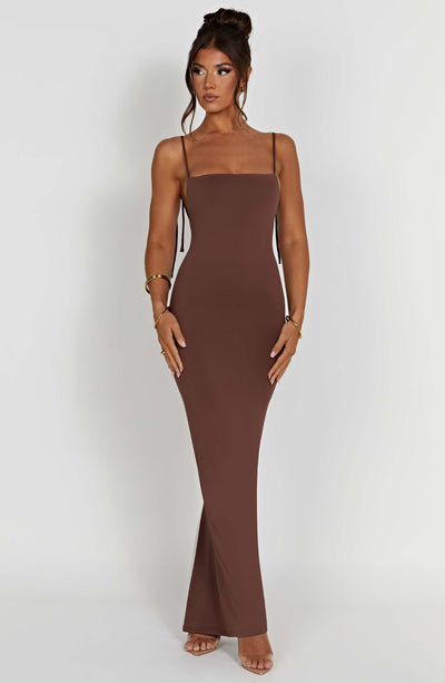 Mabel Maxi Dress - Chocolate
