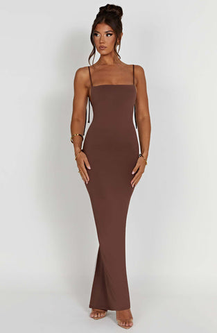 Mabel Maxi Dress - Chocolate