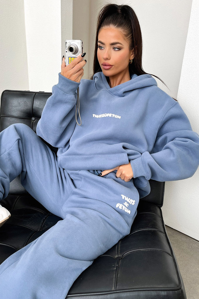 Oversize Hoodie Set - Steel Blue