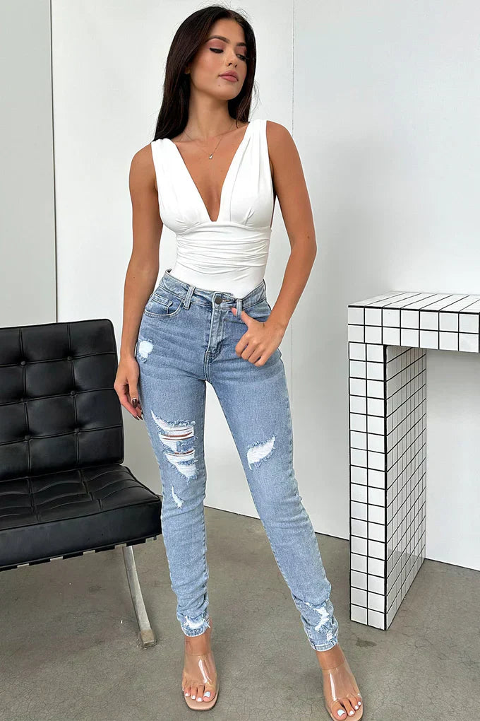 Claire Skinny Jeans - Blue Denim